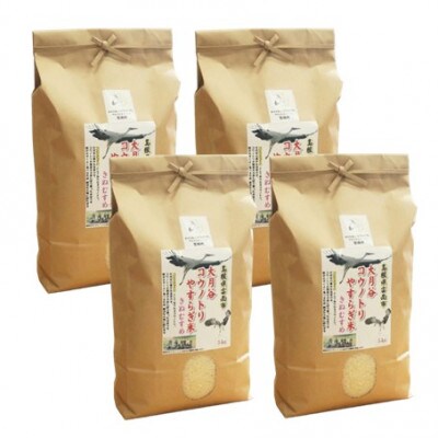 島根県雲南市「大月谷コウノトリやすらぎ米」きぬむすめ20kg(5kg×4)