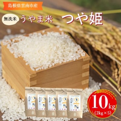 【無洗米】神話の里/吉田町「うやま米」つや姫 10kg(2kg×5)