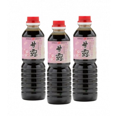 【紅梅しょうゆ】創業190年以上続く醤油店の甘露さしみ醤油　500ml×3本セット