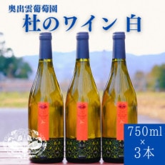 杜のワイン白 750ml&times;3本 辛口ワイン 白ワイン3本セット