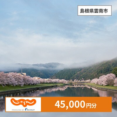 【じゃらんふるさと納税クーポン】 島根県雲南市でつかえる45,000円 クーポン