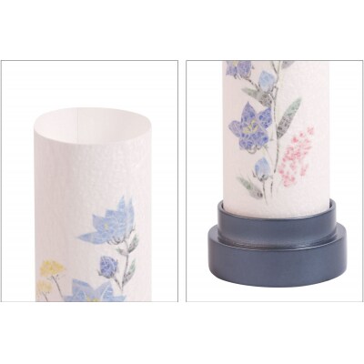 盆提灯 青い小花 コードレス LED