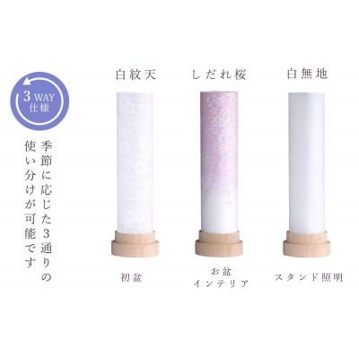 盆提灯 白紋天 しだれ桜 コードレス LED