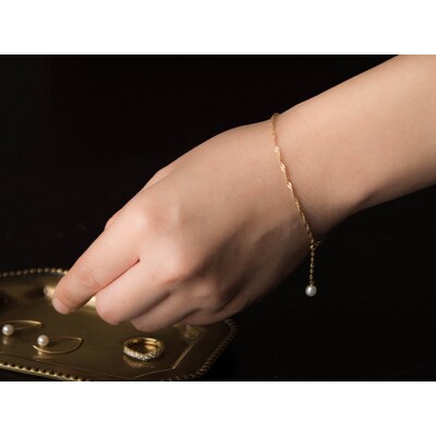 ロッソエブルー ブレスレット レディース パール 真珠 k18 ゴールド スクリュー