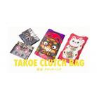 凧絵クラッチバック招き猫 三つ折り(黒)