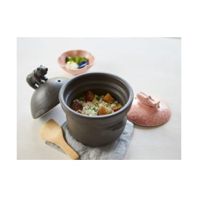 KAMMOS おこげがおいしいご飯土鍋 熊と鮭 MO-001-01