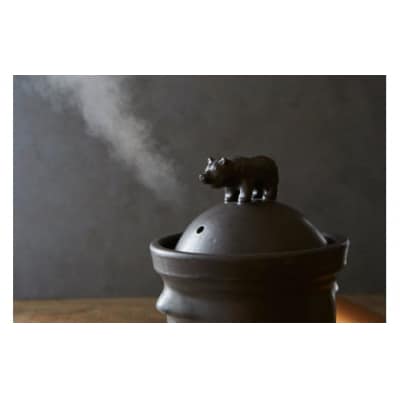 KAMMOS おこげがおいしいご飯土鍋 熊と鮭 MO-001-01