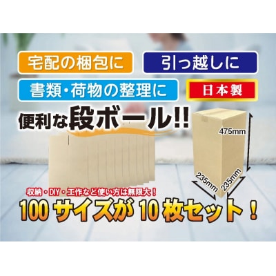 100サイズ 段ボール 10枚 縦型