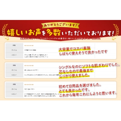 192ロール相当 4倍巻き トイレットペーパー エコロジー シングル 48個 芯なし (a1078)