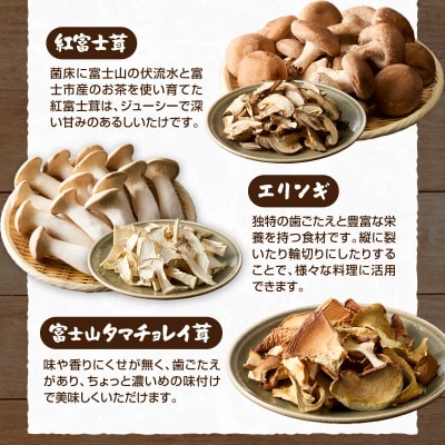 富士山タマチョレイ茸・紅富士茸(椎茸)・エリンギ「美味しいきのこセット」 [sf002-006]