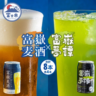 富士山の伏流水で醸造したビール&抹茶ハイボール 350ml×各4計8缶 富嶽麦酒 (a1479)