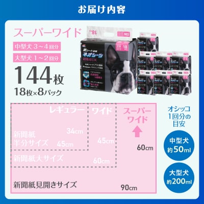 ネオシーツ+カーボンDX スーパーワイド 18枚入×8パック(1486)