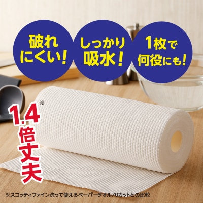 スコッティファイン洗って使えるペーパータオル強力厚手47カット1ロール×24本[sf030-003]