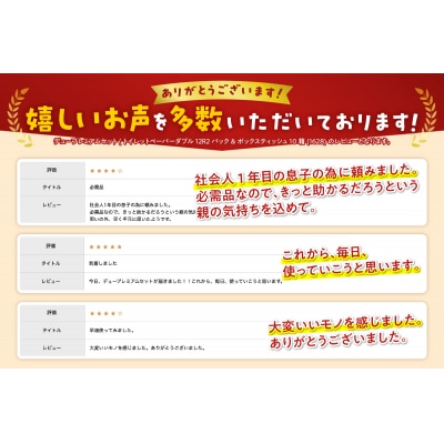 デュープレミアムセット(トイレットペーパーダブル12R2パック&ボックスティッシュ10箱(1628)