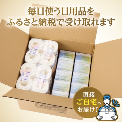 デュープレミアムセット(トイレットペーパーダブル12R2パック&ボックスティッシュ10箱(1628)