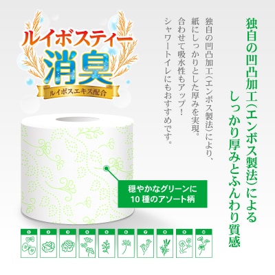 トイレットペーパー ふんわり柔らか ダブル96ロール 再生紙ルイボスティー消臭 (a1669)
