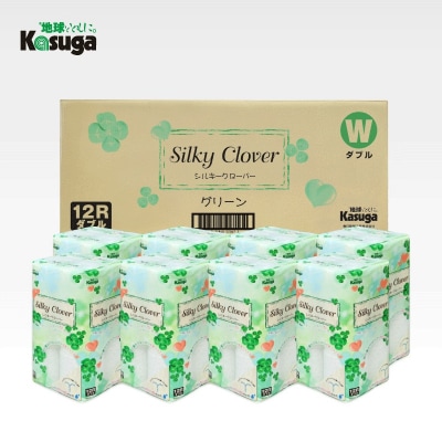 超吸収 トイレットペーパー ダブル 96ロールふんわり柔らか無香料 シルキークローバーグリーン