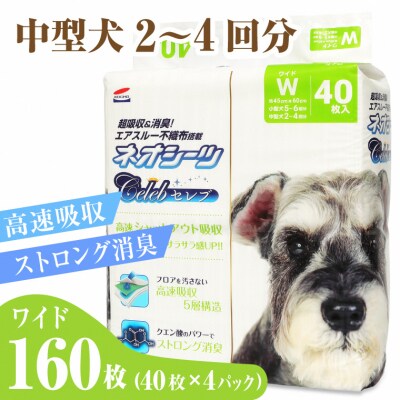 ネオシーツセレブ ペットシーツ ワイド 40枚入×4袋 高速シャットアウト吸収(1748) | ふるさと納税のお礼品