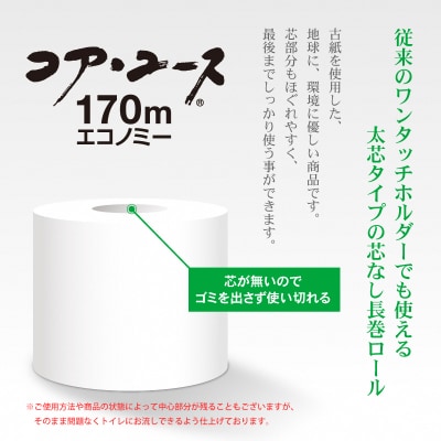 163ロール相当 トイレットペーパーシングル 48ロール コア・ユース 日用品