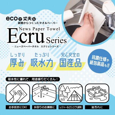 ペーパータオルエクリュ抗菌+(プラス)中判サイズ200枚×30パック(1952)