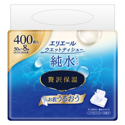 エリエール ウエットティシュー 純水タイプ 贅沢保湿 ボックスつめかえ用(2022)