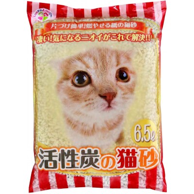 紙の猫砂 LOVEにゃん活性炭の猫砂 6.5L 【7袋入】