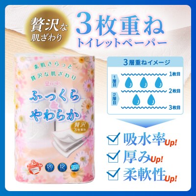 花束ふっくらやわらかトイレットペーパー12R贅沢トリプル48ロール [sf002-330]