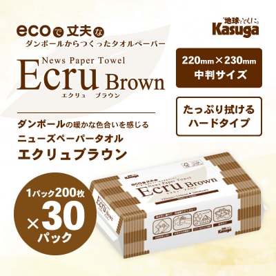 ペーパータオル エクリュブラウン中判サイズ200枚×30P [sf023-030]