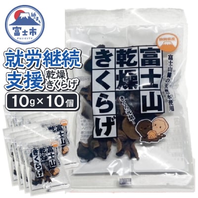 【就労継続支援】富士山乾燥きくらげ 10g×10個入り [sf068-029]