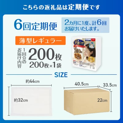定期便【全6回】【極】シリーズ 犬用ペットシーツ 薄型レギュラー 200枚 ペットシート 日本製