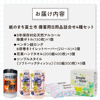 紙のまち富士市 備蓄用日用品詰合せ4種セット [sf002-415]