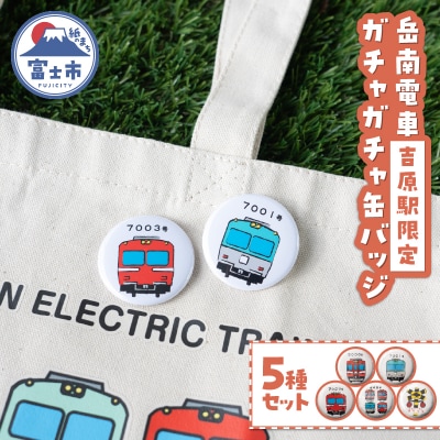 全駅から「富士山が望める」地方鉄道 ～岳南電車応援事業～C 岳南電車吉原駅限定缶バッジ5種セット