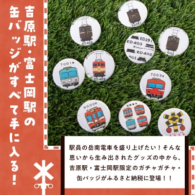 全駅から「富士山が望める」地方鉄道 ～岳南電車応援事業～F 岳南電車限定缶バッジ10種セット