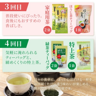 定期便【全4回 3か月毎発送】お茶農家が厳選!季節のお茶 定期便 [sf002-522]