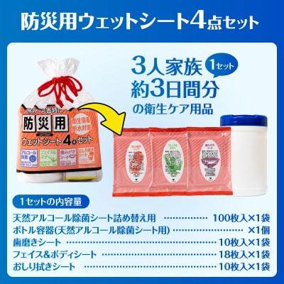 NB防災用ウェットシート4点セット+ウェットシャンプーシート(2セット) [sf002-573]