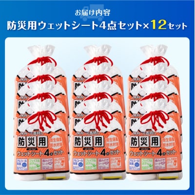 NB防災用ウェットシート4点セット×12セット [sf002-577]