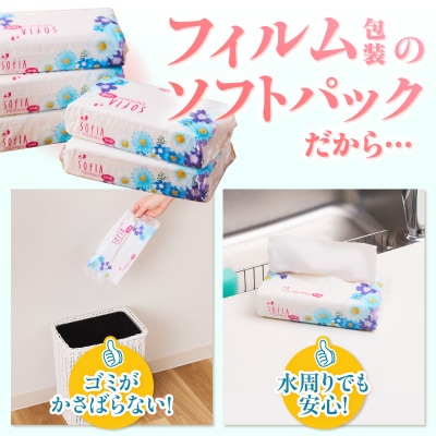 100パック!! ソフトパックティッシュ ソフィアタッチエコ ティッシュペーパー 日用品 大容量 