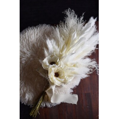 アネモネのスワッグ　shabby　White　ニュアンスブーケ　/　シック　可愛い　上品　春の柚　