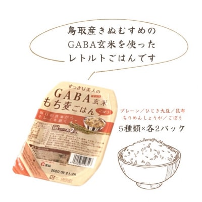 GABA玄米もち麦パックごはん 5種類セット(10パック入り)きぬむすめ JA 0938