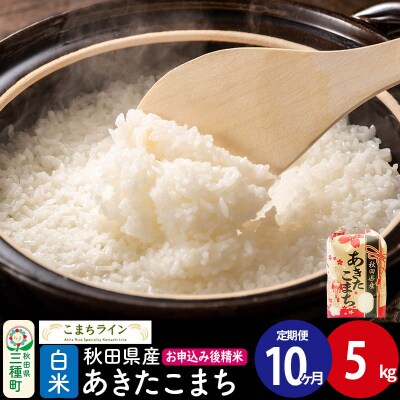 《定期便10ヶ月》【白米】あきたこまち 5kg 秋田県 |05_kml-010510