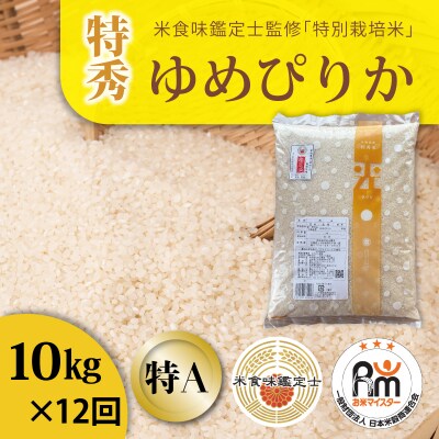 【令和7年産先行受付】特別栽培米ゆめぴりか(特秀)10kg×12回 定期便【AB-020】
