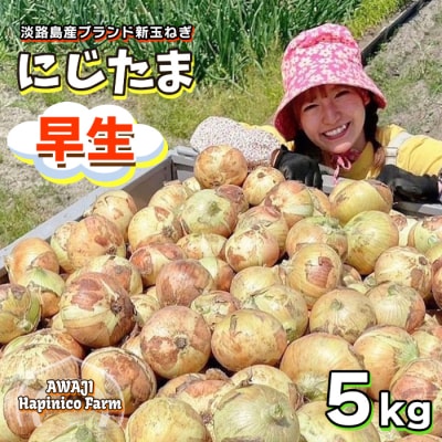 淡路島産ブランド新玉ねぎ 早生 「にじたま」  5kgダンボール入　aa46009