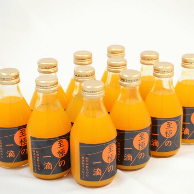 【無添加】田村みかんの新鮮100%ジュース「至極の一滴」180ml×15本入り(日高町)