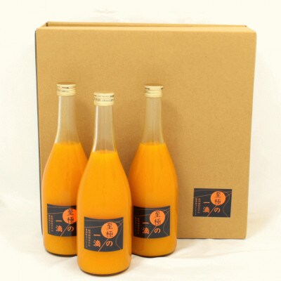【無添加】田村みかんの新鮮100%ジュース「至極の一滴」720ml×3本入り(日高町)
