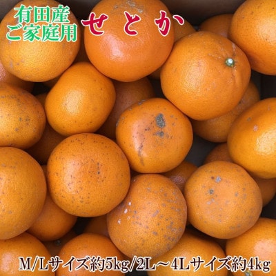 (訳あり・ご家庭用)一度は食べていただきたい「有田産のせとか」約4kg～5kg【日高町】