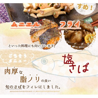 和歌山魚鶴仕込の甘口塩銀鮭切身4切&天然塩さばフィレ4枚(2切×2パック&2枚×2パック　小分け)