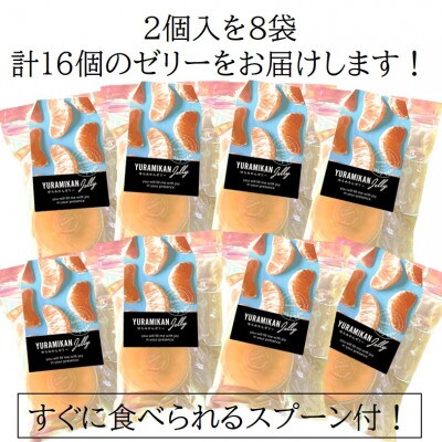 みかんの美味しさそのまま!無水みかんゼリー詰め合わせ 16個入 (2個セット×8袋)スプーン付