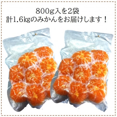 旬の美味しさそのままみかん!外皮をむいたまるごと冷凍みかん　800g×2袋セット