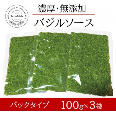 濃厚・無添加　バジルソース(ジェノベーゼソース)　パックタイプ　100g×3袋
