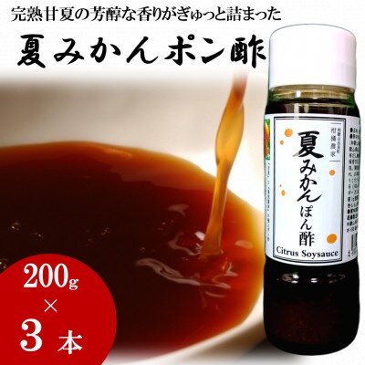 お鍋にはこれ!湯浅醤油を使用した「夏みかんポン酢」3本